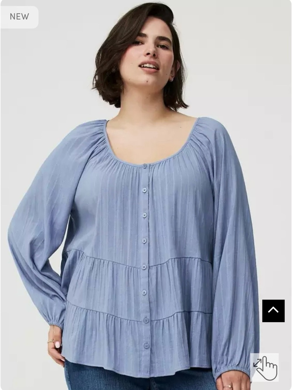 Torrid Tiered Button Babydoll Top - Picture 2 of 10